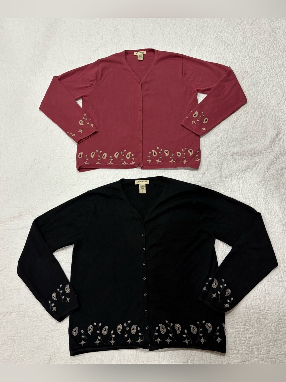 VTG Eddie Bauer Women’s Cardigan Sweater Bundle Size L Tall United Kingdom Made